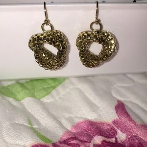 Gold tone knot earrings